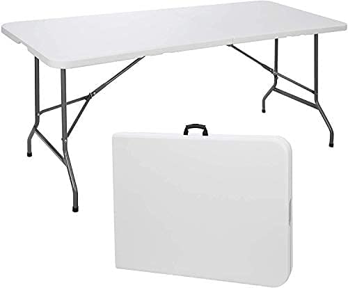 Amazing for less 8ft Folding Table White Plastic Folding Table Portable Long Foldable Tables Indoor Outdoor Picnic Camping Fold Table 8 Foot Party Table (4ft, 6ft, 8ft)