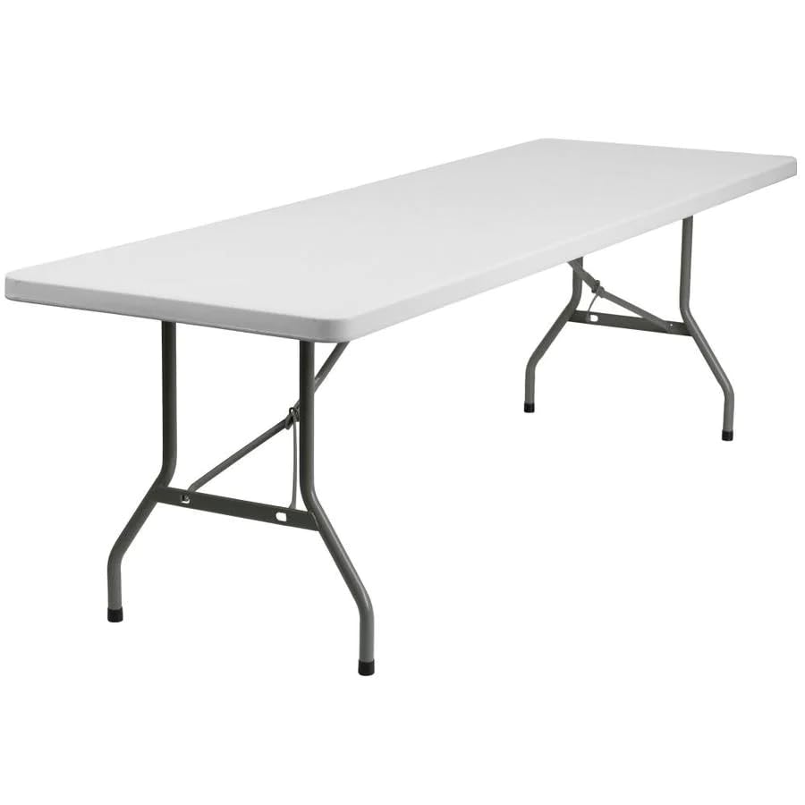 Amazing for less 8ft Folding Table White Plastic Folding Table Portable Long Foldable Tables Indoor Outdoor Picnic Camping Fold Table 8 Foot Party Table (4ft, 6ft, 8ft)